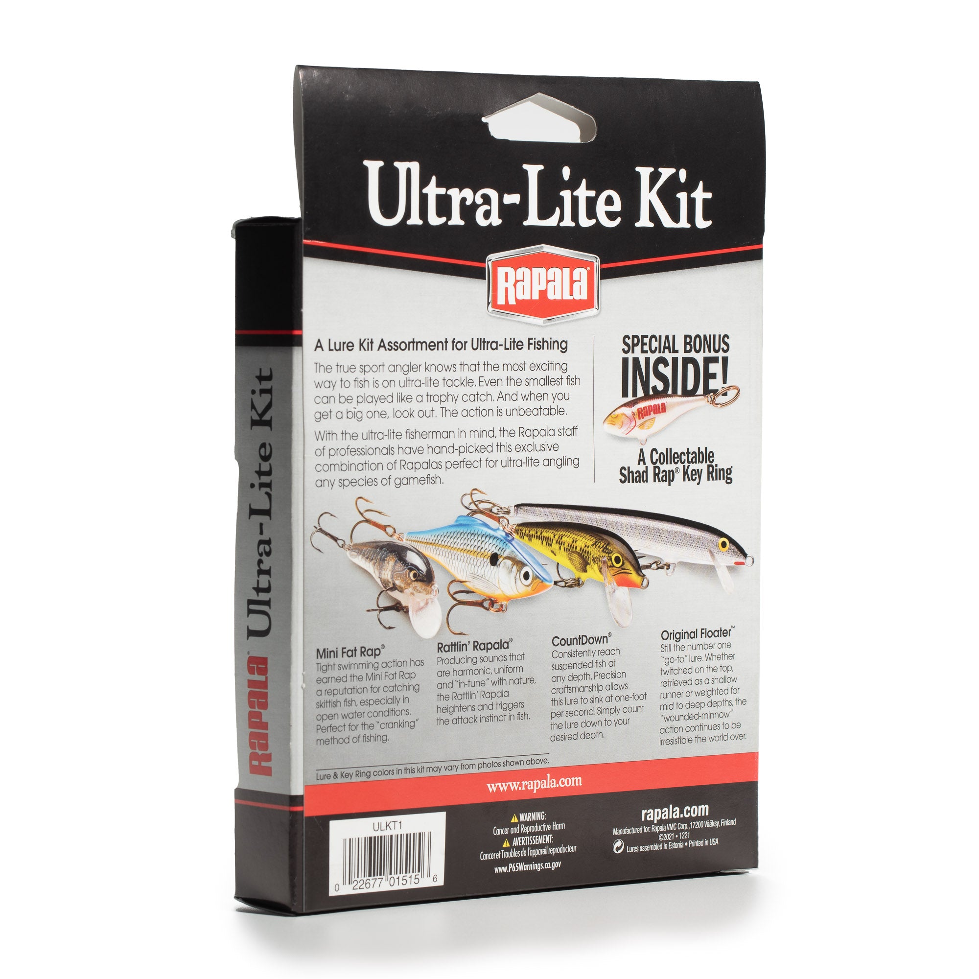Rapala Ultra Lite Kit Fishing Lures with Collectable Shad Rap Key