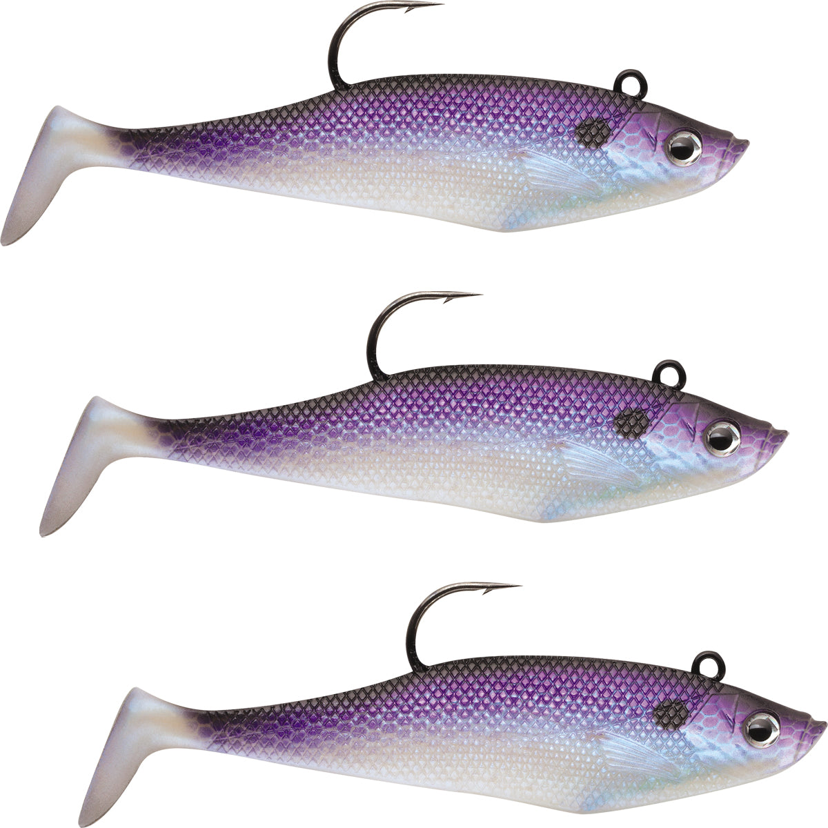 thumbnail image 2 of Storm Wildeye Swim Shad Fishing Lures – 3" (3-Pack) In Blue Steel Shad (WSS) 2 of 3