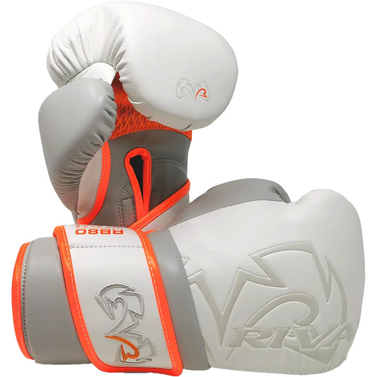 Rival Boxing RB80 Impulse Hook and Loop Bag Gloves - White/Orange