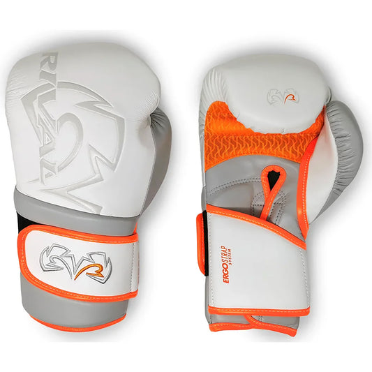 Rival Boxing RB80 Impulse Hook and Loop Bag Gloves - White/Orange