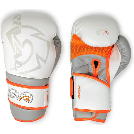 Rival Boxing RS80V Impulse Hook and Loop Sparring Gloves - White/Orange