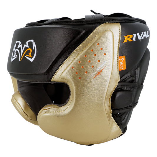 Rival Boxing RHG10 Intelli-Shock Headgear - Small - Black/Gold