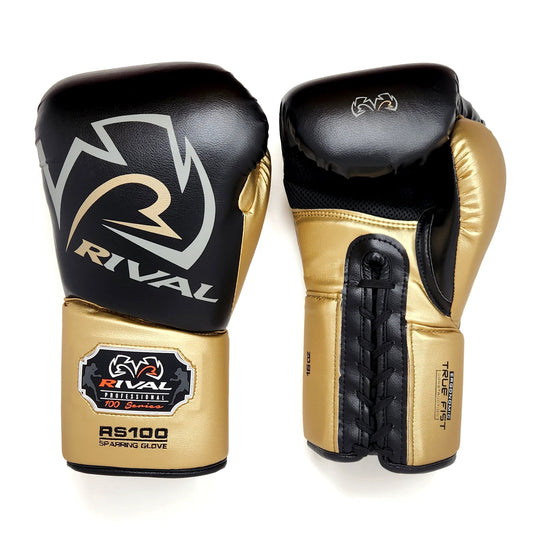 RIVAL Boxing RS100 Professional Lace-Up Sparring Gloves