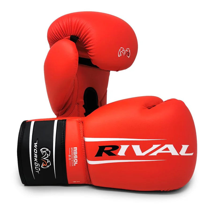 Rival Boxing RS60 2.0 Lace-Up Workout Sparring Gloves Red / 18 oz
