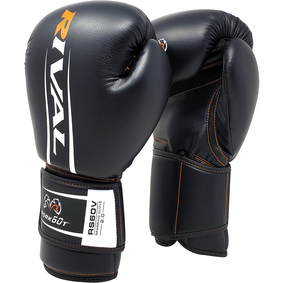 RIVAL Boxing RS60V Workout Hook and Loop Sparring Gloves 2.0 - Black RIVAL