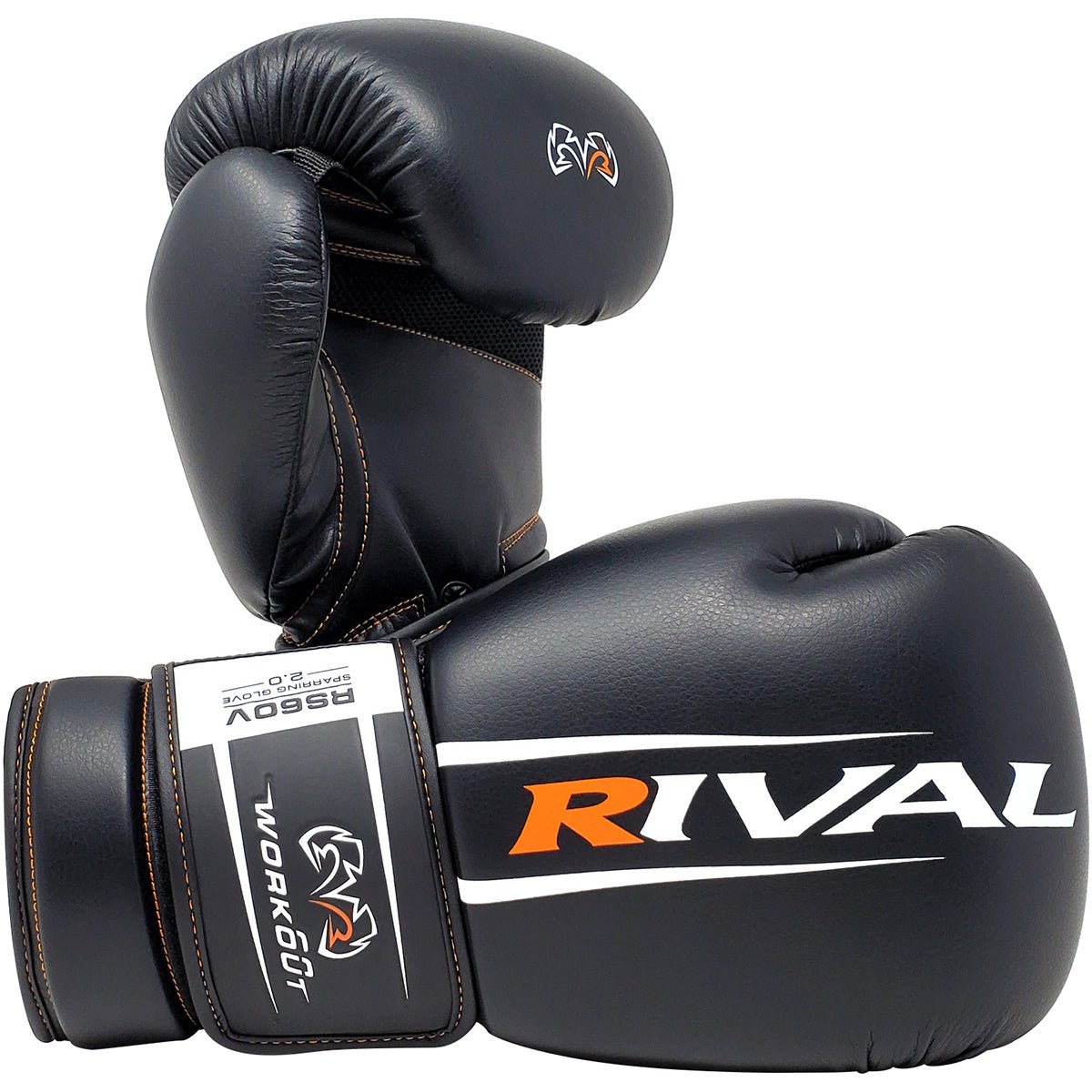 RIVAL बॉक्सिंग RS60V वर्कआउट हुक और लूप स्पैरिंग दस्ताने 2.0 - काला