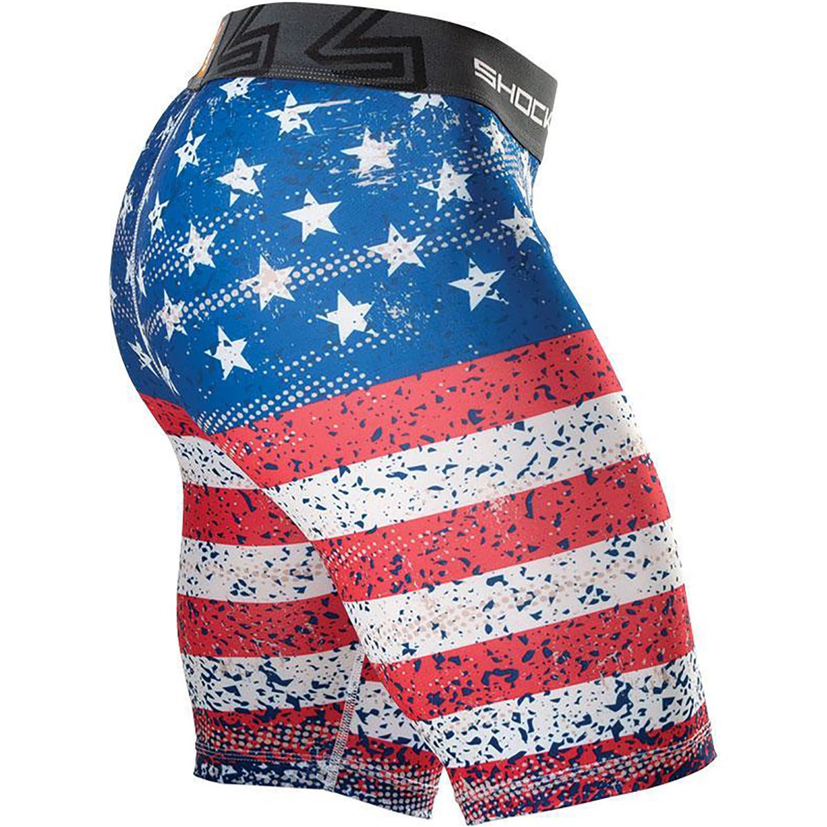 Shock Doctor Youth Core Compression Shorts with Bio-Flex Cup - Colored Flag - Forza Sports