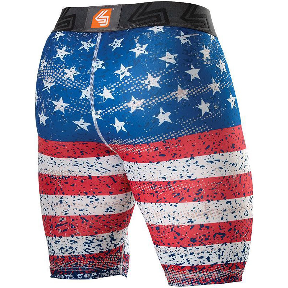 Shock Doctor Adult Core Compression Shorts with Bio-Flex Cup - Colored Flag - Forza Sports