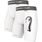 Shock Doctor Adult Core Compression Shorts 2-Pack with Bio-Flex Cup - White Shock Doctor