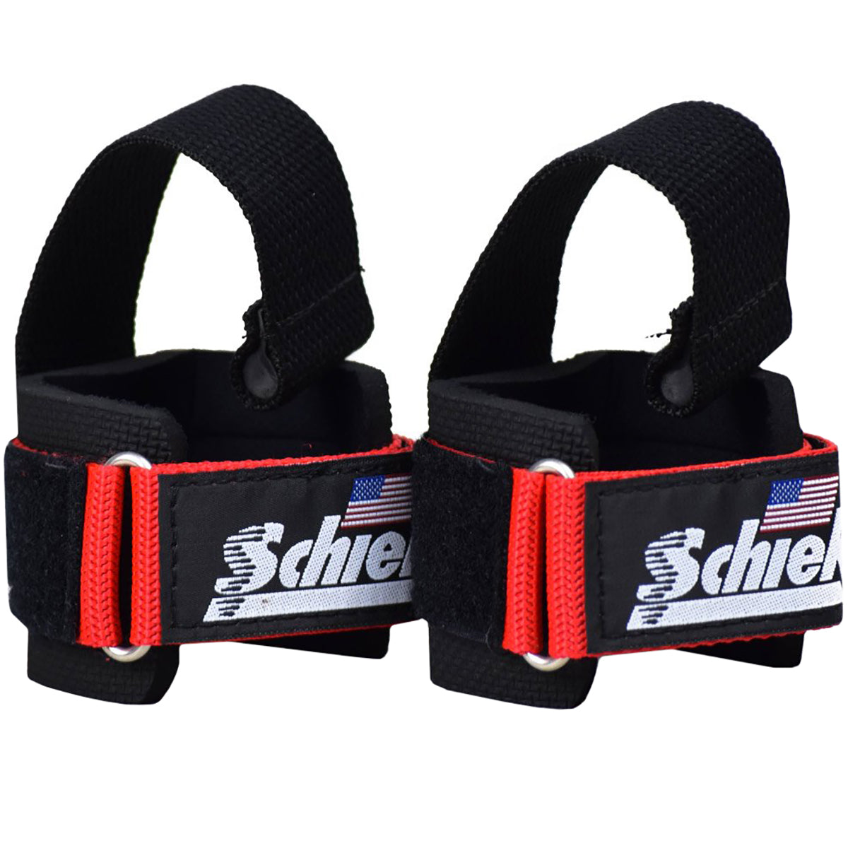 Schiek Sports Model 1000-DLS Deluxe Dowel Lifting Straps - Red Schiek Sports