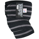 Schiek Sports Black Out Heavyweight Cotton Elastic Elbow Wraps - Black/Silver Schiek Sports