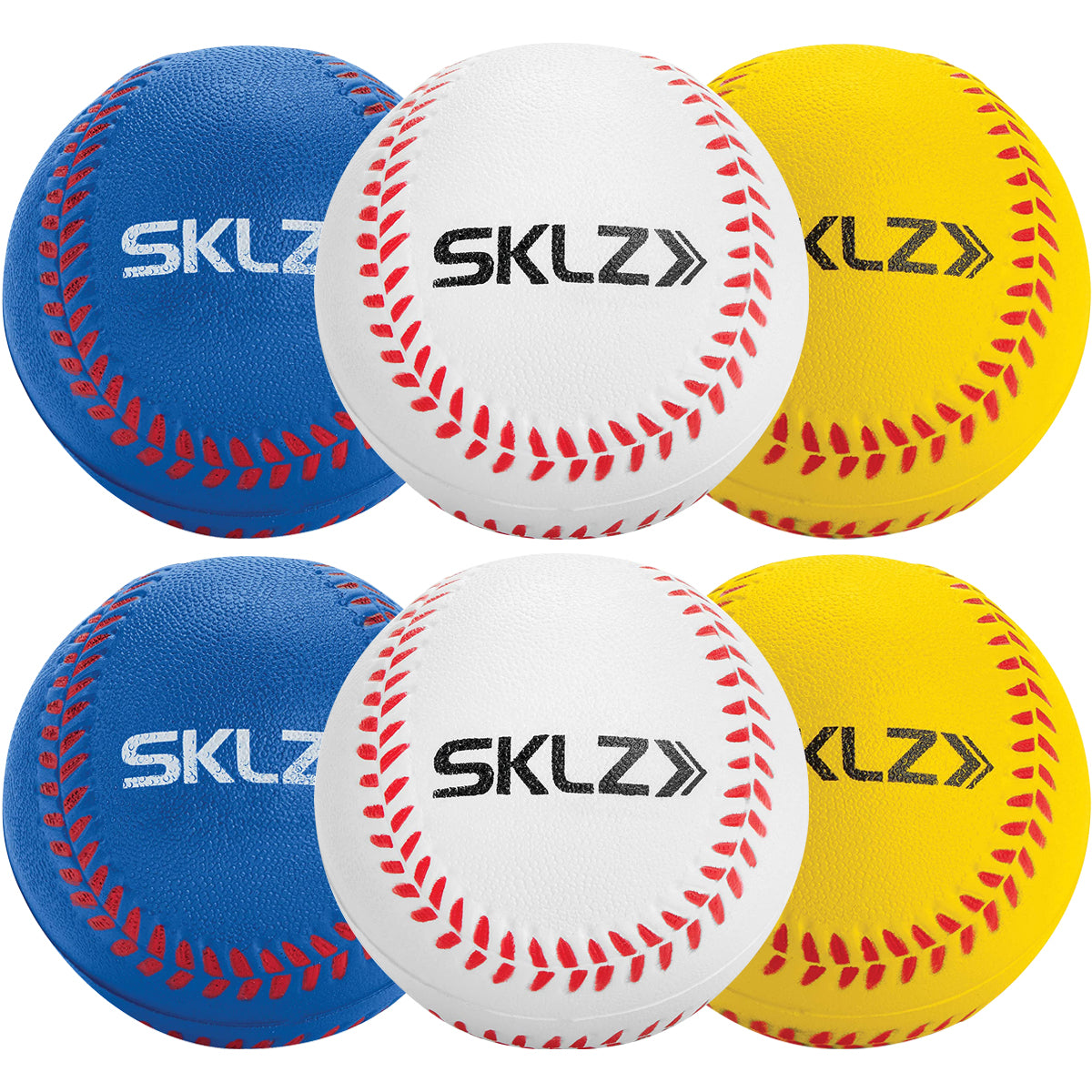 SKLZ Foam Training Baseballs 6-Pack - White/Yellow/Blue SKLZ