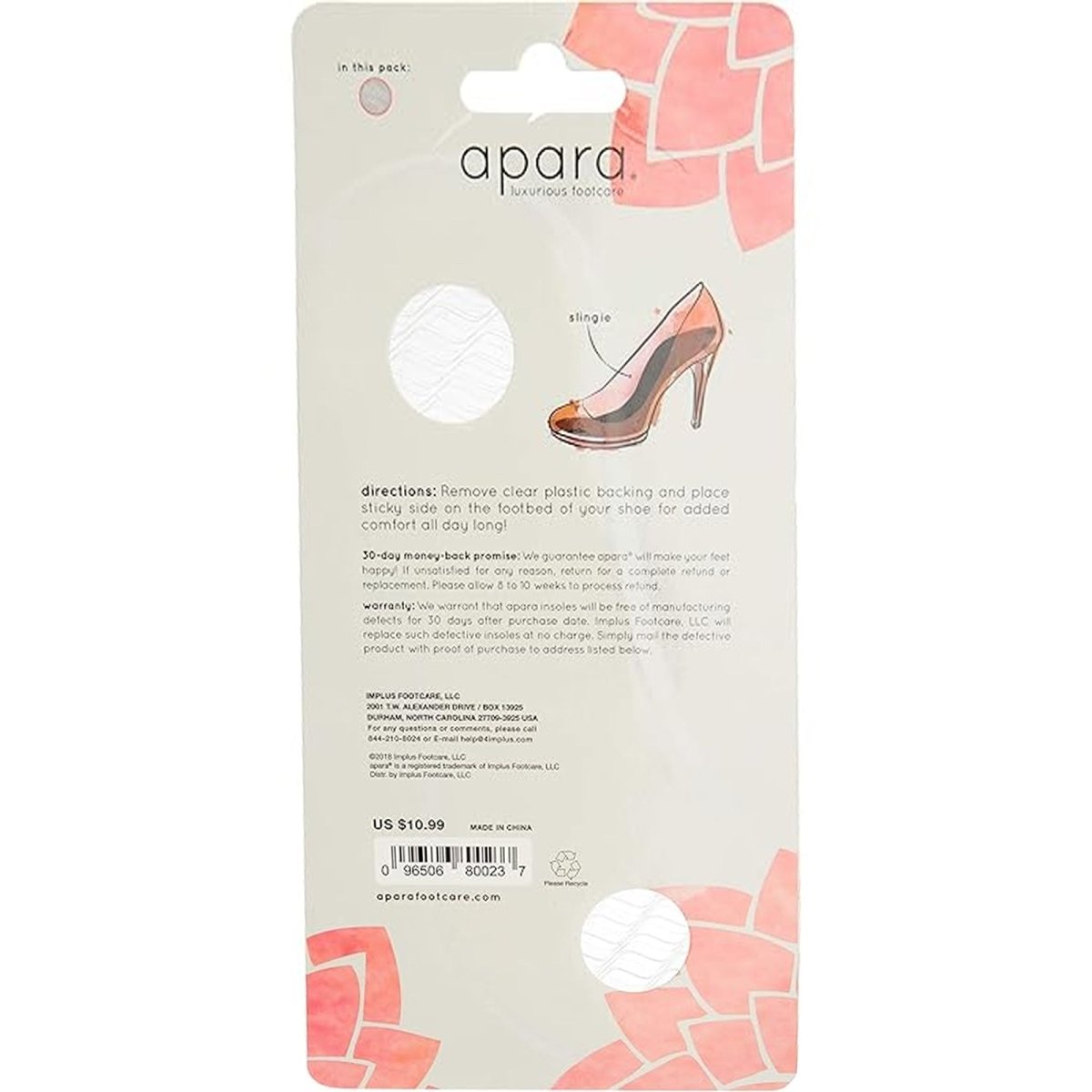 Sof Sole Apara Women's Gel Slingies Insole, Clear, 1 Pair - Forza Sports