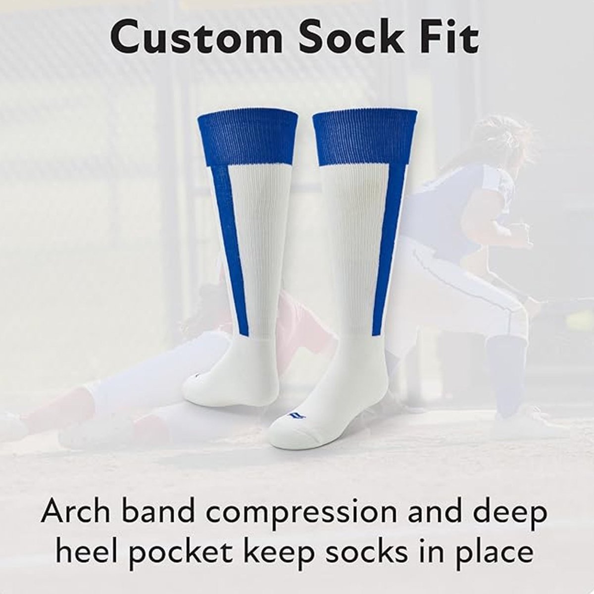 Sof Sole Baseball/Softball Over - The - Calf Team Athletic Performance Socks, Navy Blue - Forza Sports