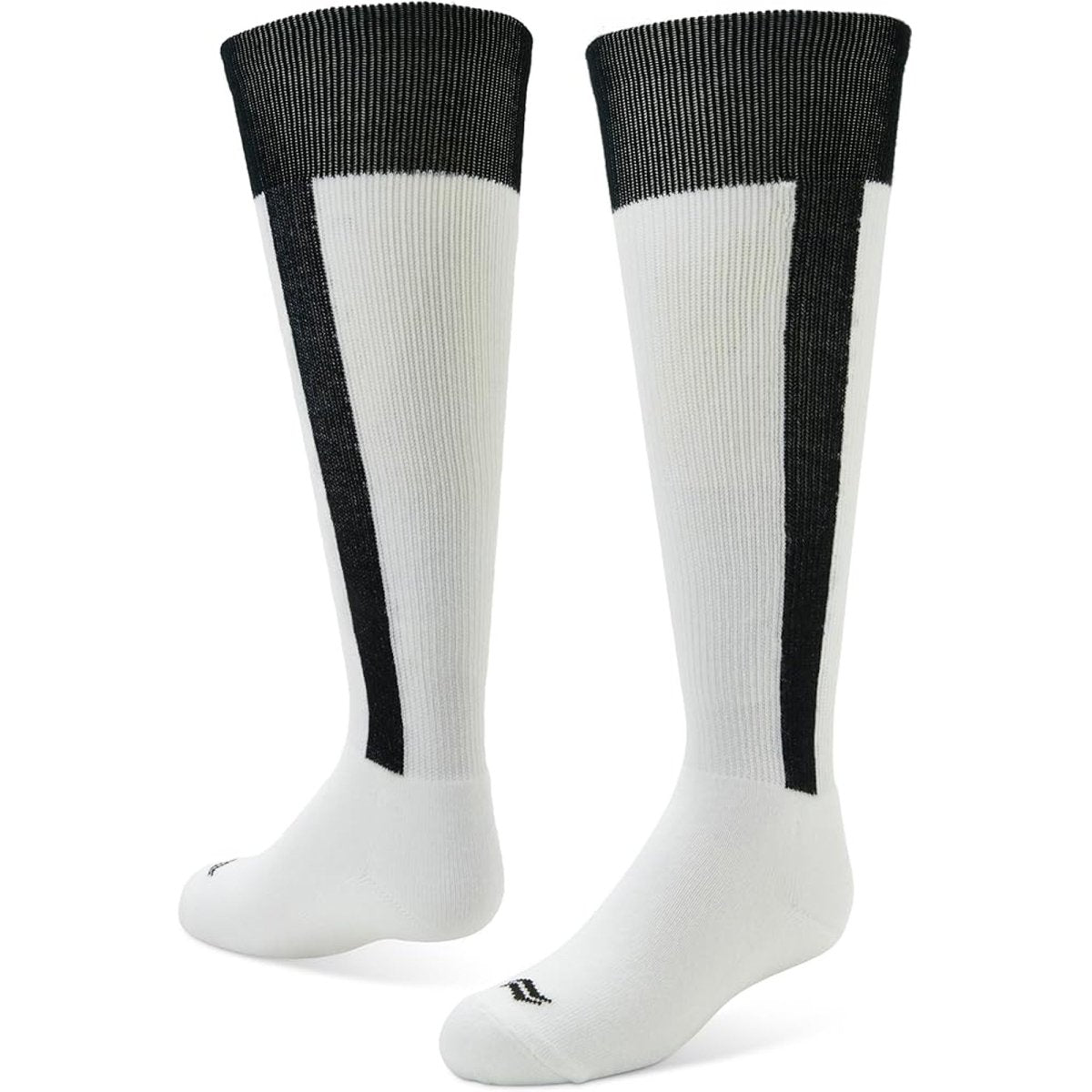 Sof Sole Baseball/Softball Over - The - Calf Team Athletic Performance Socks, White/Black Stirrup, Small 13 - 14Y, 2 Pair - Forza Sports