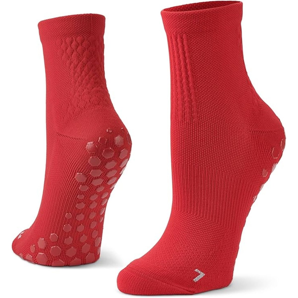 Sof Sole Half Crew Nylon Gripper Socks, Red - Forza Sports