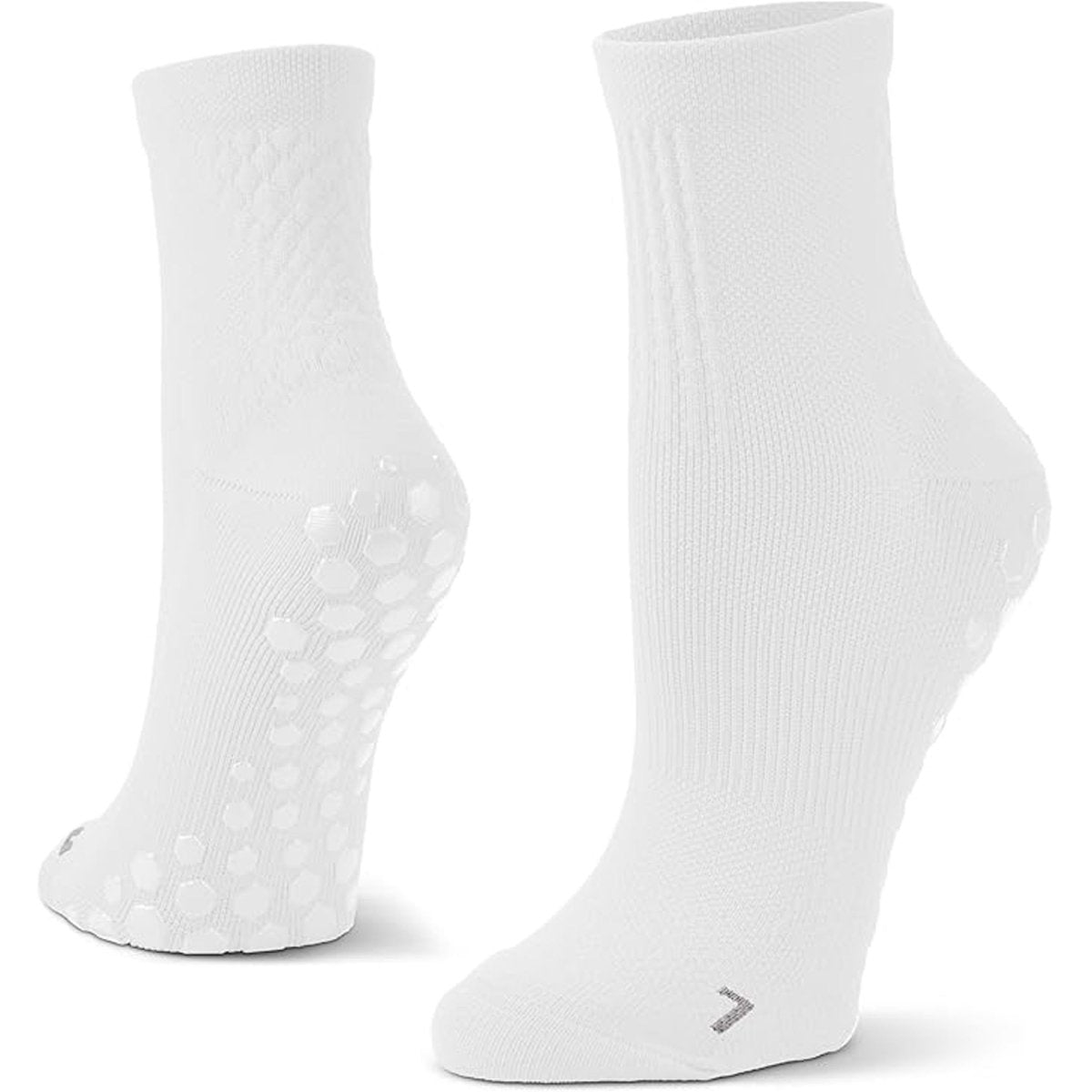 Sof Sole Half Crew Nylon Gripper Socks, White - Forza Sports