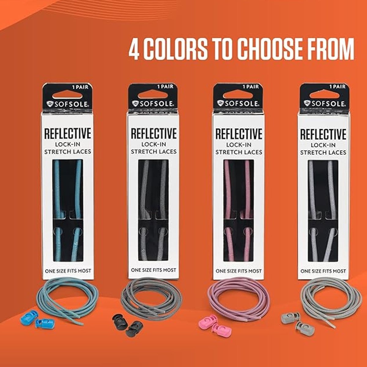 Sof Sole Reflective Lock - In Stretch Laces - Forza Sports