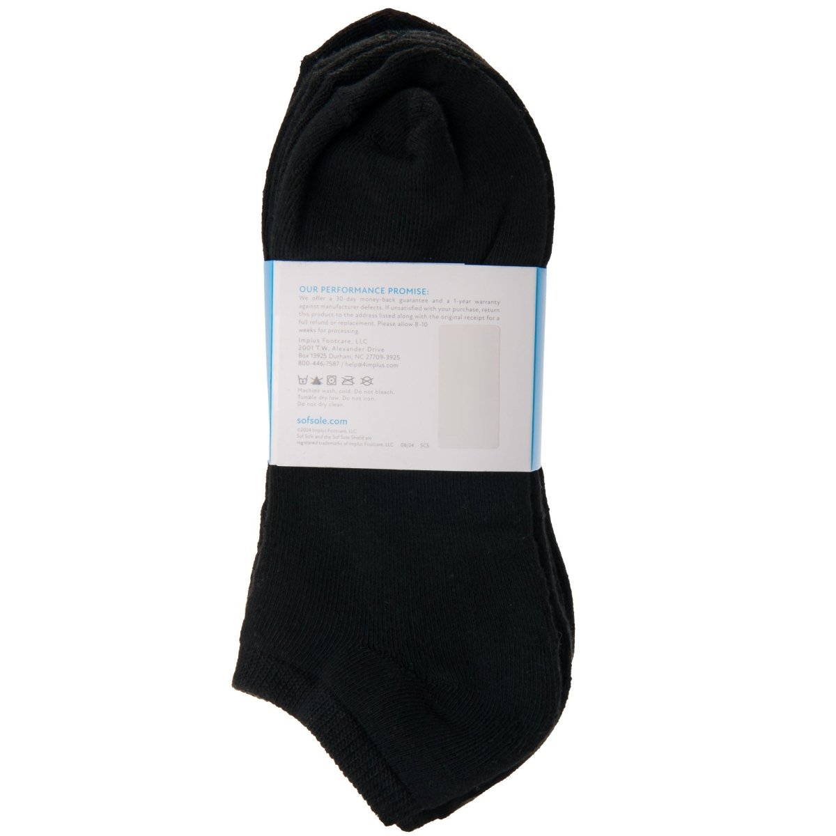 Sof Sole Comfort No Show Socks, Black, XLarge, 6 Pairs - Forza Sports