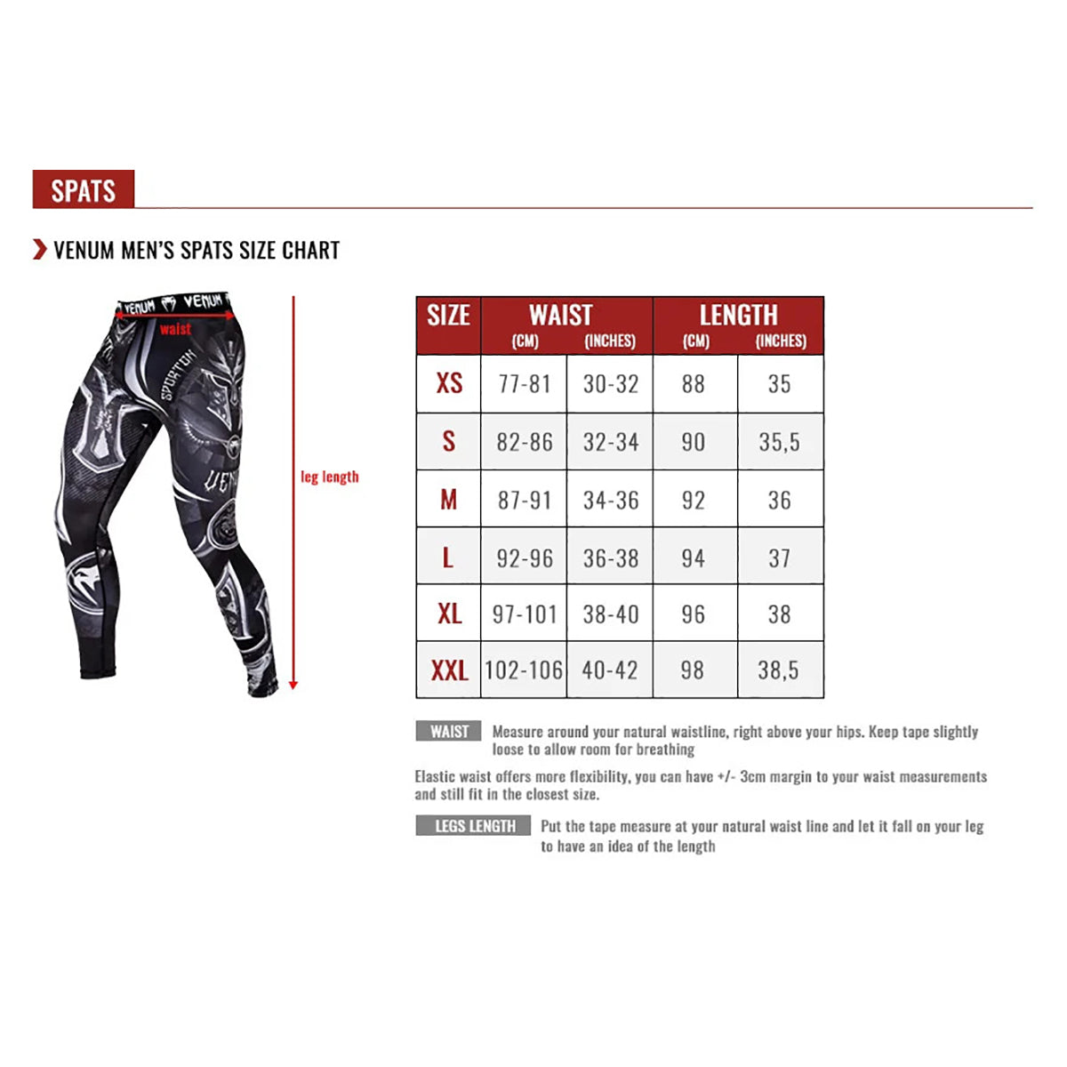 Venum Logos MMA Compression Spats - Black/White Venum