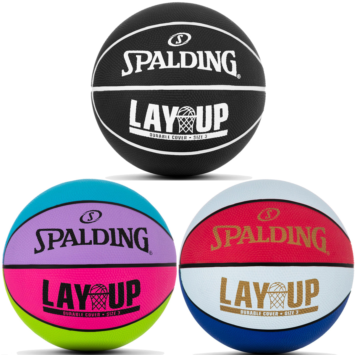 Spalding 22" Lay-Up Mini Rubber Outdoor Basketball Spalding