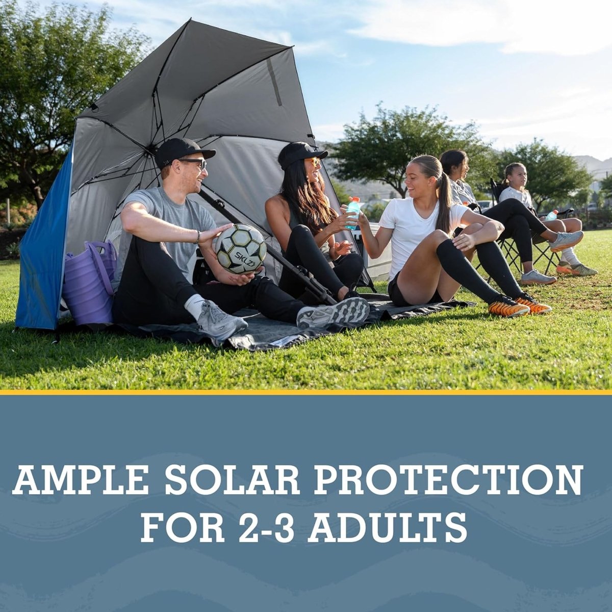 Sport - Brella Field Edge Sun Protection Umbrella, Gray - Forza Sports