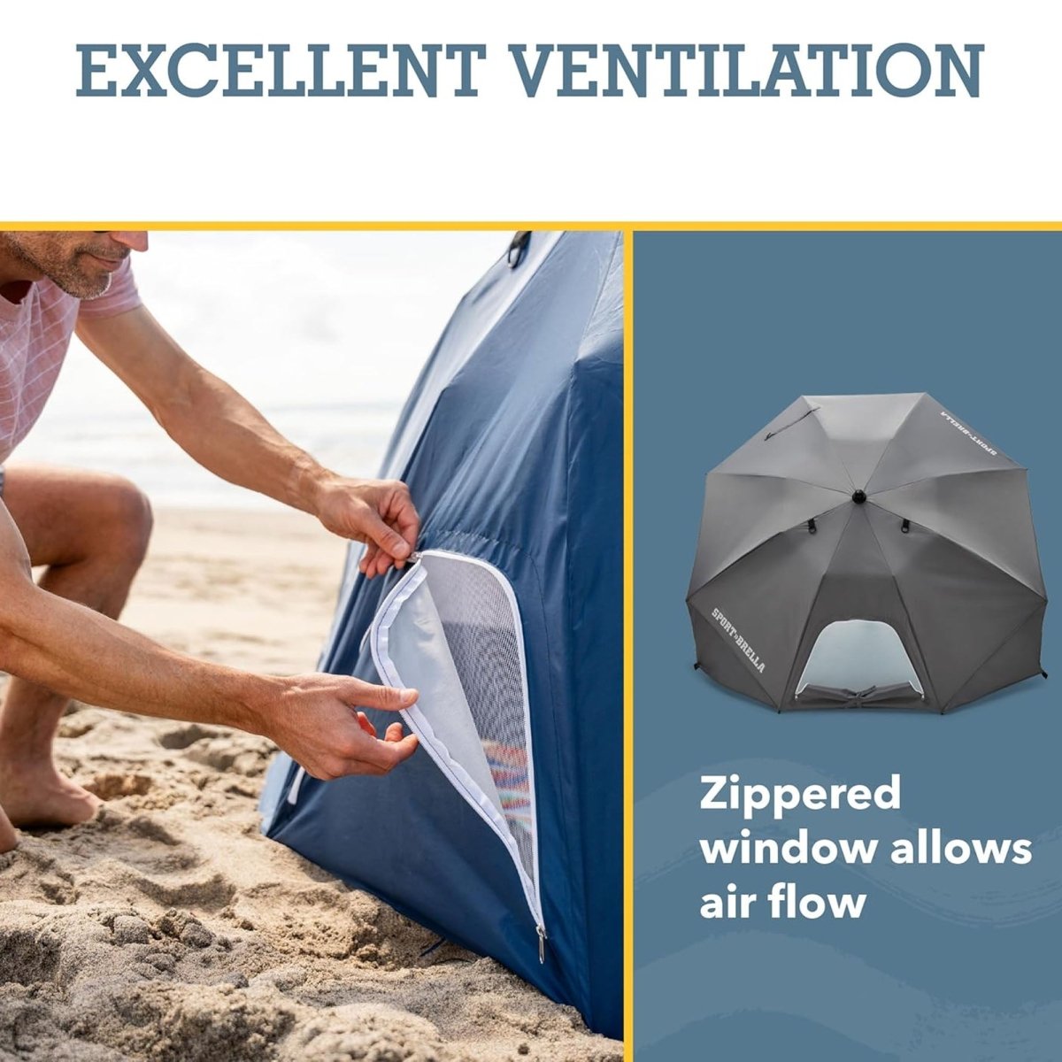 Sport - Brella Field Edge Sun Protection Umbrella, Gray - Forza Sports