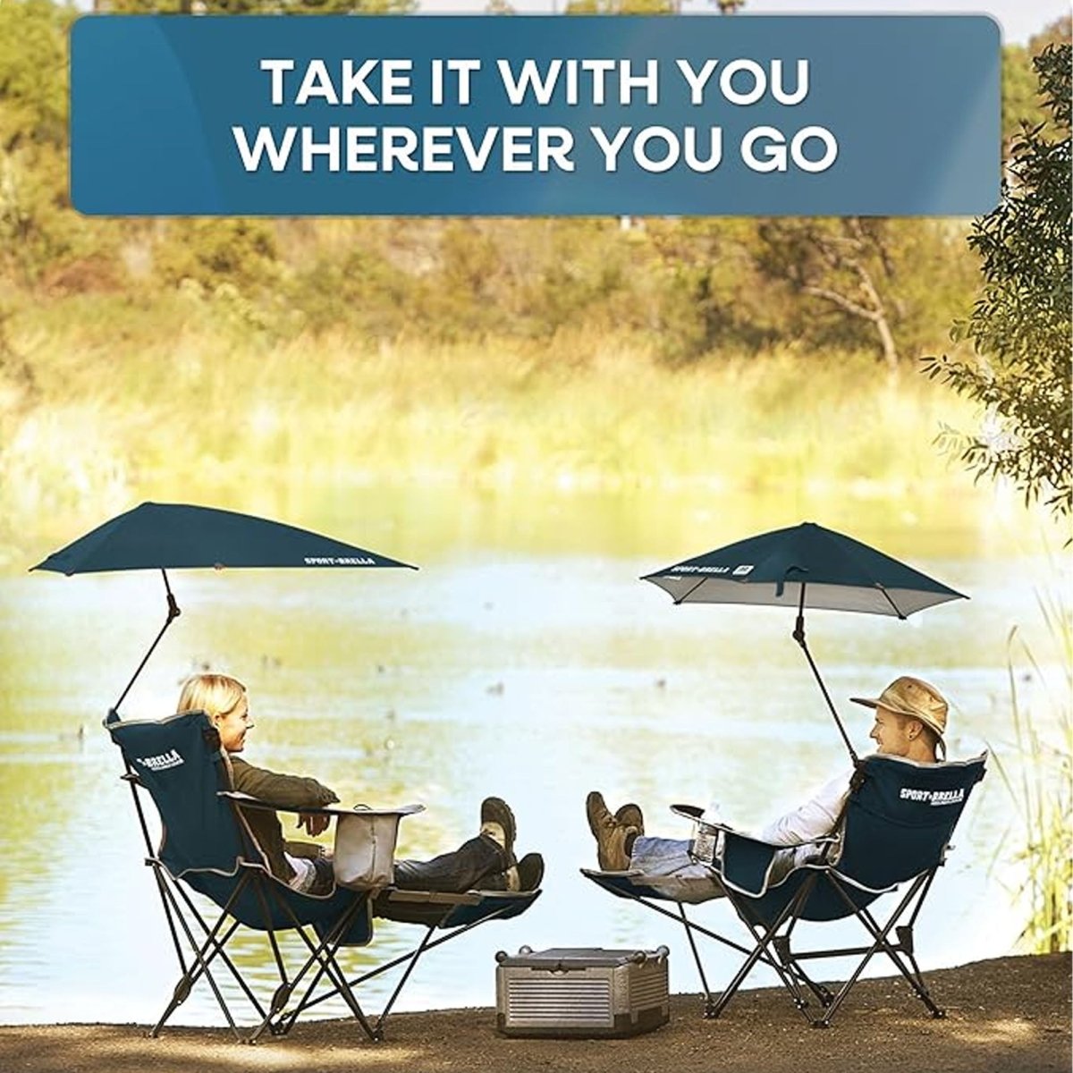 Sport - Brella Reclining Beach Chair, Midnight Blue - Forza Sports