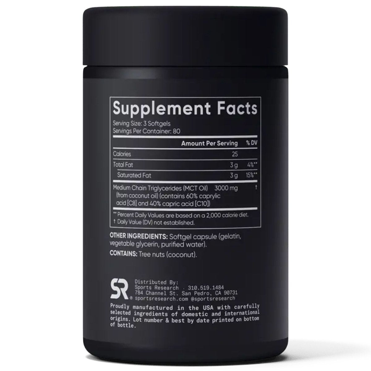 Sports Research MCT Oil From Coconut Softgels - Forza Sports