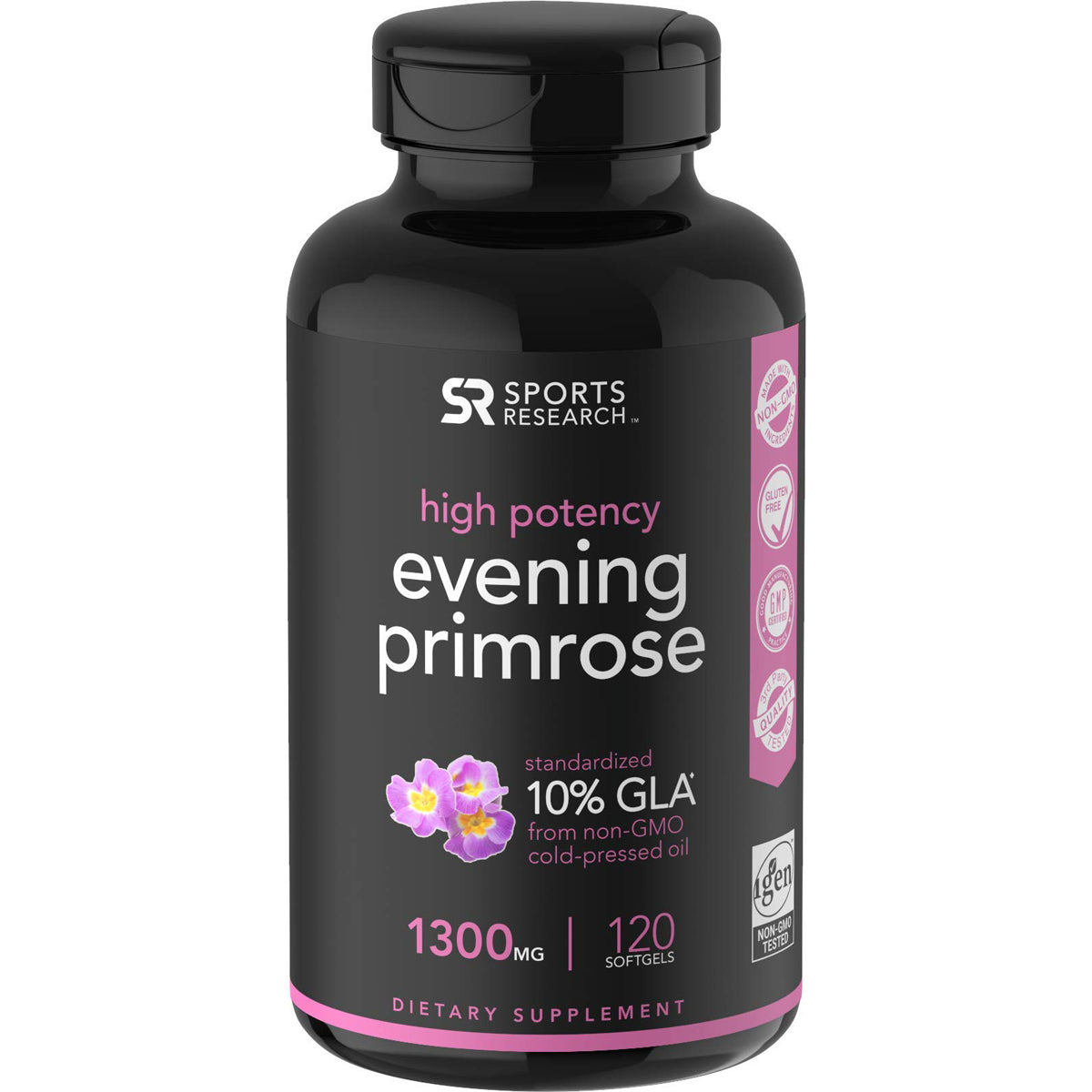 Sports Research Evening Primrose Oil Dietary Supplement - 120 Softgels Sports Research