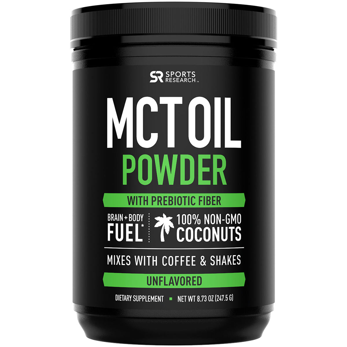 Sports Research MCT Oil Powder Dietary Supplement - 30 Servings - Unflavored Sports Research