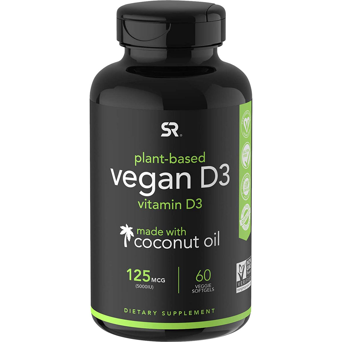 Sports Research Vegan Vitamin D3 Dietary Supplement - 60 Softgels Sports Research