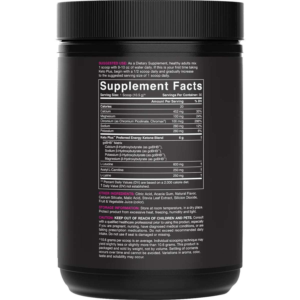 Sports Research Keto Plus Energy Support Powder - Fruit Punch - 30 Servings Sports Research