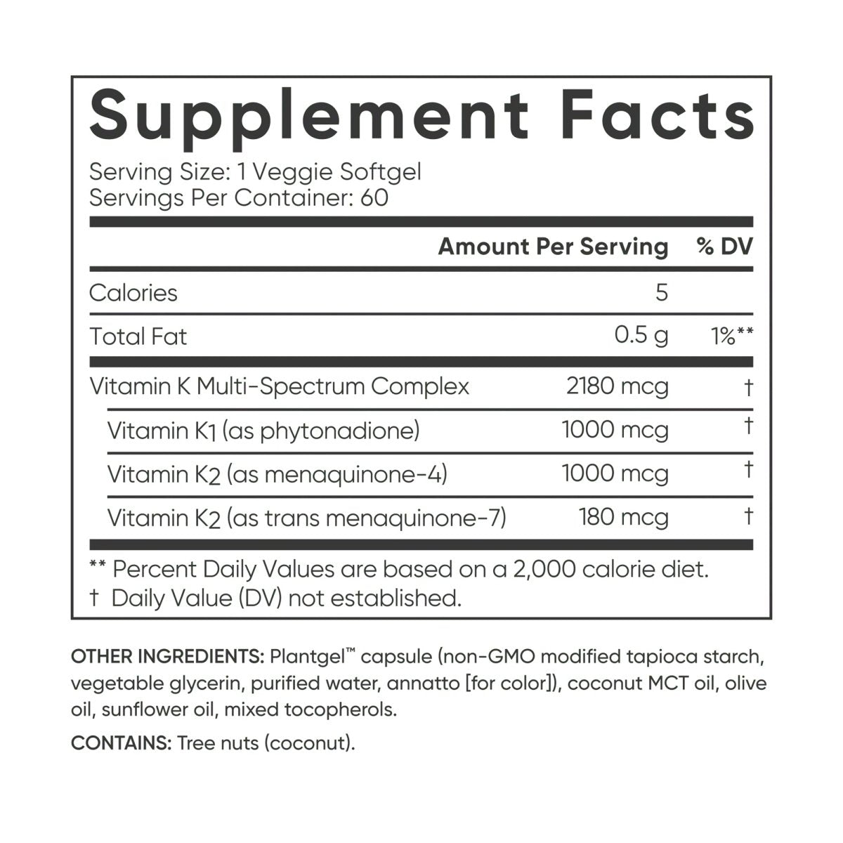 Sports Research - Vitamin K Multi-Spectrum - 60 veggie softgels - Forza Sports
