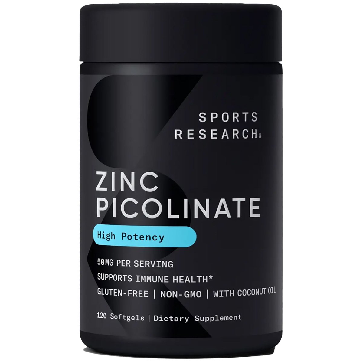 Sports Research Zinc Picolinate with Coconut Oil, High Potency - Forza Sports