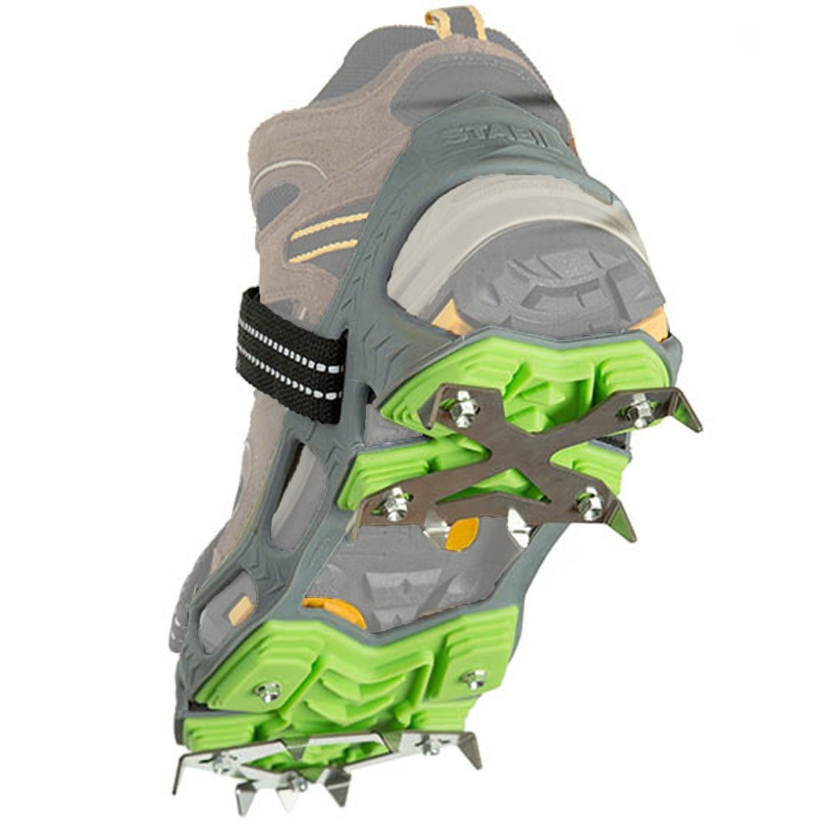 STABILicers Hike Macro Traction Cleats, ग्रे/ग्रीन - Forza Sports