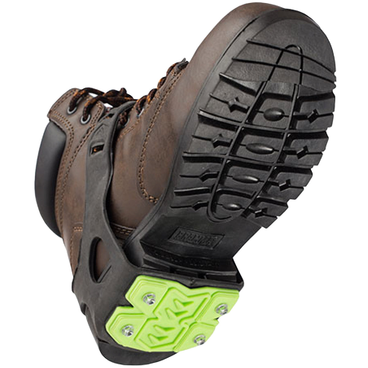 STABILicers Heel Removable Snow and Ice Traction Job Safety Cleats - Black/Green STABIL