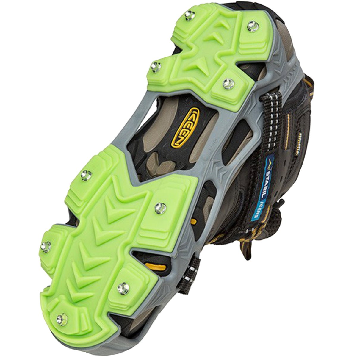 STABILicers Hike XP Removable Snow & Ice Traction Job Safety Cleats - Gray/Green - Forza Sports