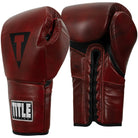 Title Boxing Blood Red Leather Lace Up Sparring Gloves Title Boxing