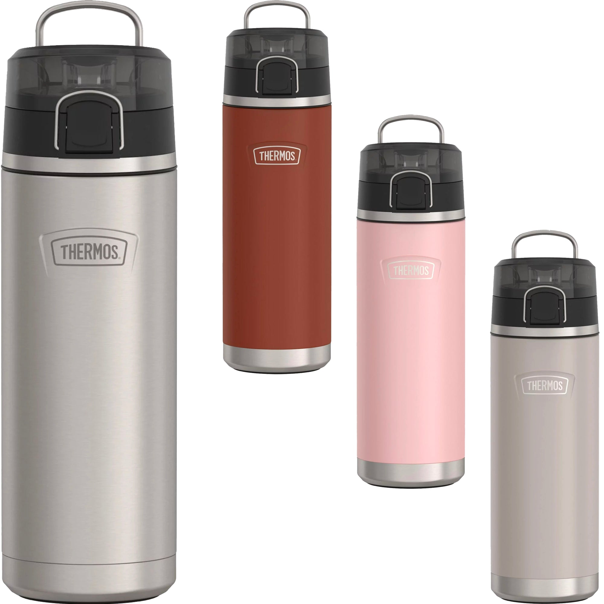 Icon Series by Thermos Stainless Steel Water Bottle with Spout 24 Ounce, Granite