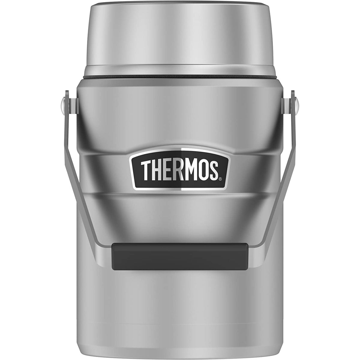 Thermos 47 oz Stainless King Big Boss Food Jar w/ 2 Inner Containers-Matte Steel Thermos