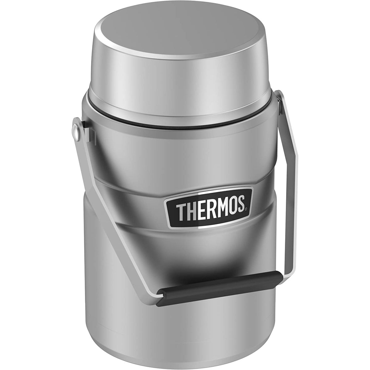 Thermos 47 oz Stainless King Big Boss Food Jar w/ 2 Inner Containers-Matte Steel Thermos