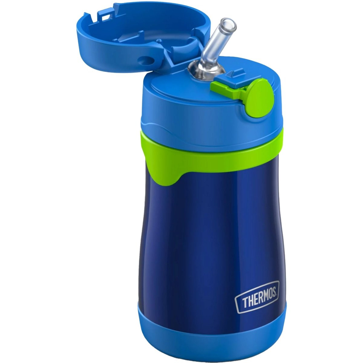 Thermos Kid's 10 oz. Vacuum Insulated Stainless Steel Water Bottle - Navy/Lime - Forza Sports