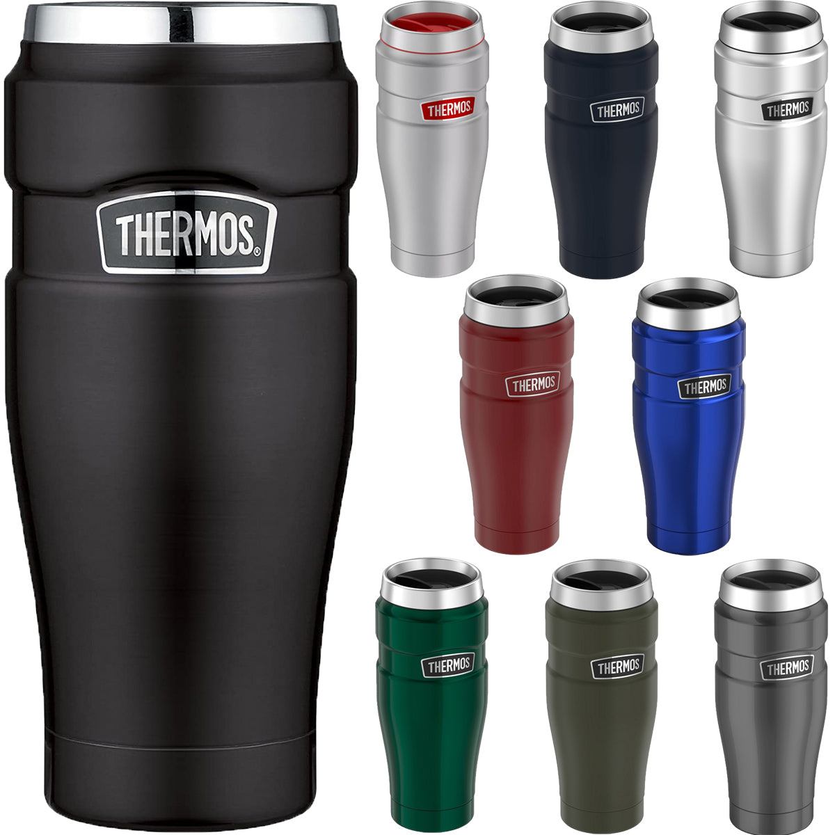 Thermos 16 oz. Stainless King Vacuum Insulated Stainless Steel Travel Mug Thermos