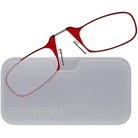 ThinOptics Armless Glasses with Universal Case - Red Frame, White Pod - Forza Sports