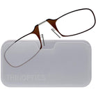 ThinOptics Armless Glasses with Universal Case - Brown Frame, White Pod - Forza Sports