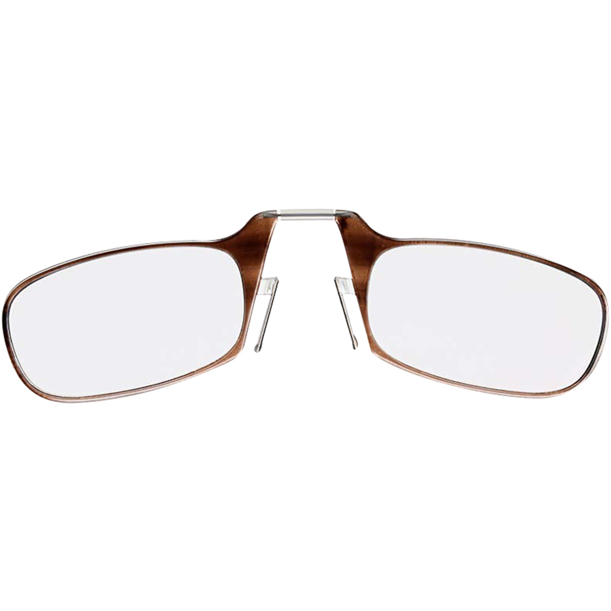 ThinOptics Armless Glasses with Universal Case - Brown Frame, White Pod ThinOptics