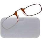 ThinOptics Armless Glasses with Universal Case - Brown Frame, White Pod - Forza Sports