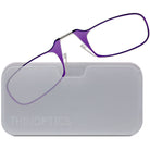 ThinOptics Armless Glasses with Universal Case - Purple Frame, White Pod ThinOptics