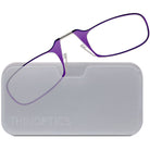 ThinOptics Armless Glasses with Universal Case - Purple Frame, White Pod - Forza Sports